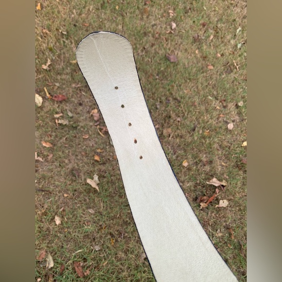 Beautiful Vintage Cobalt Blue Snakeskin & Leather Oversized Waist Belt - Picture 13 of 16